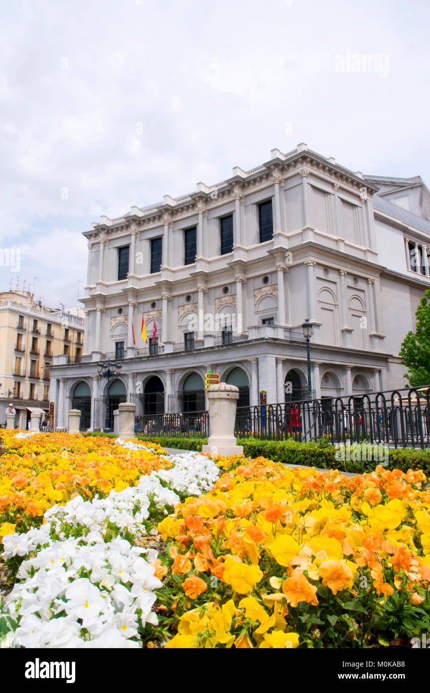 Royal Theater. Plaza de Oriente, Madrid, Spanien. Stockfoto