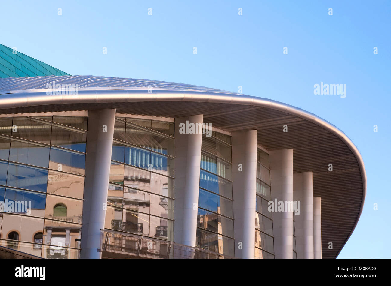 Palacio de Deportes, Detail des Gebäudes. Madrid. Spanien. Stockfoto