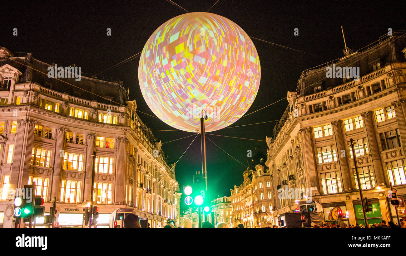 "Lumiere"-Festival in Oxford Circus, London,. Stockfoto