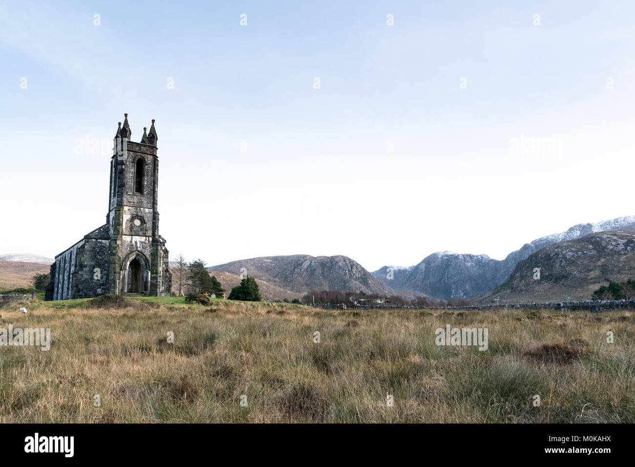 Ruinen von Dunlewey Kirche in Donegal Irland Stockfoto