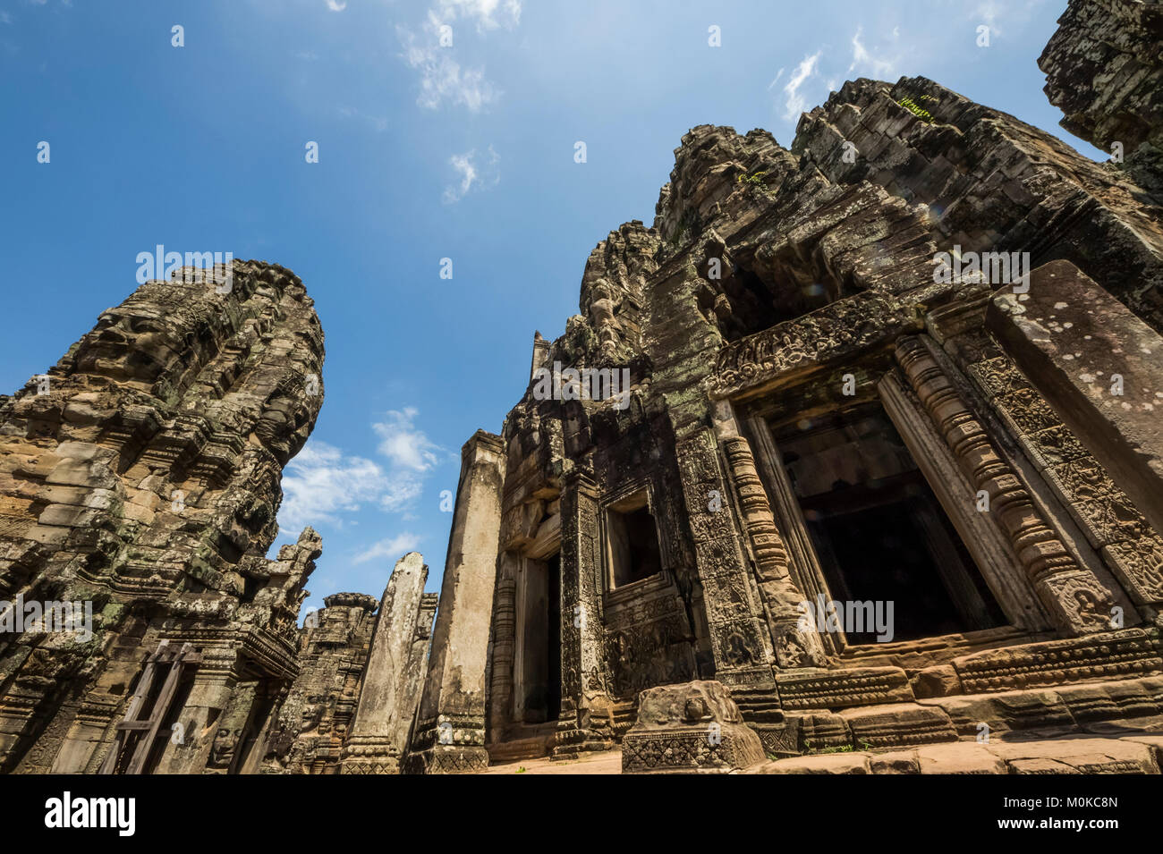 Zentrale Heiligtum auf der dritten Ebene der Bayon, Angkor Thom, Siem Reap, Kambodscha Stockfoto