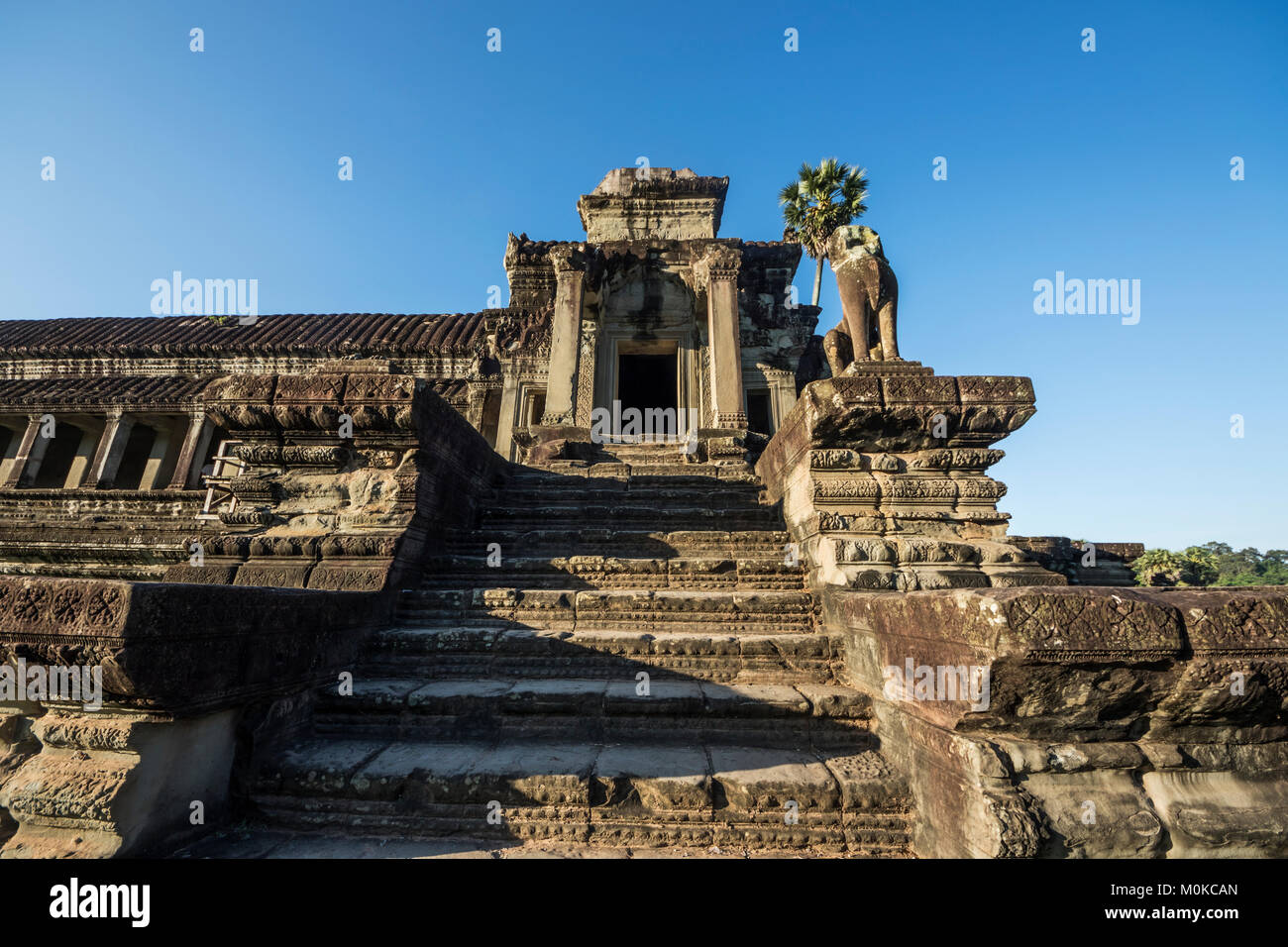 West Galerie der wichtigsten Tempelanlage von Angkor Wat, Siem Reap, Kambodscha Stockfoto