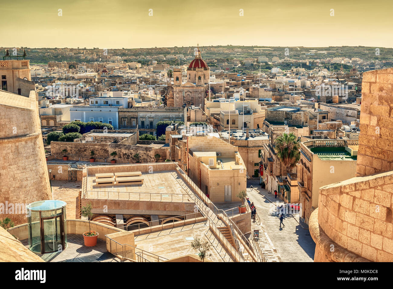 Victoria, Insel Gozo, Malta: Luftbild vom Cittadella Stockfoto