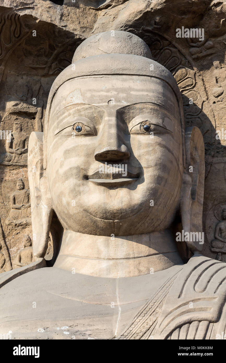 Buddha Statue at Yungang Grotten in Datong, Provinz Shanxi, China Stockfoto