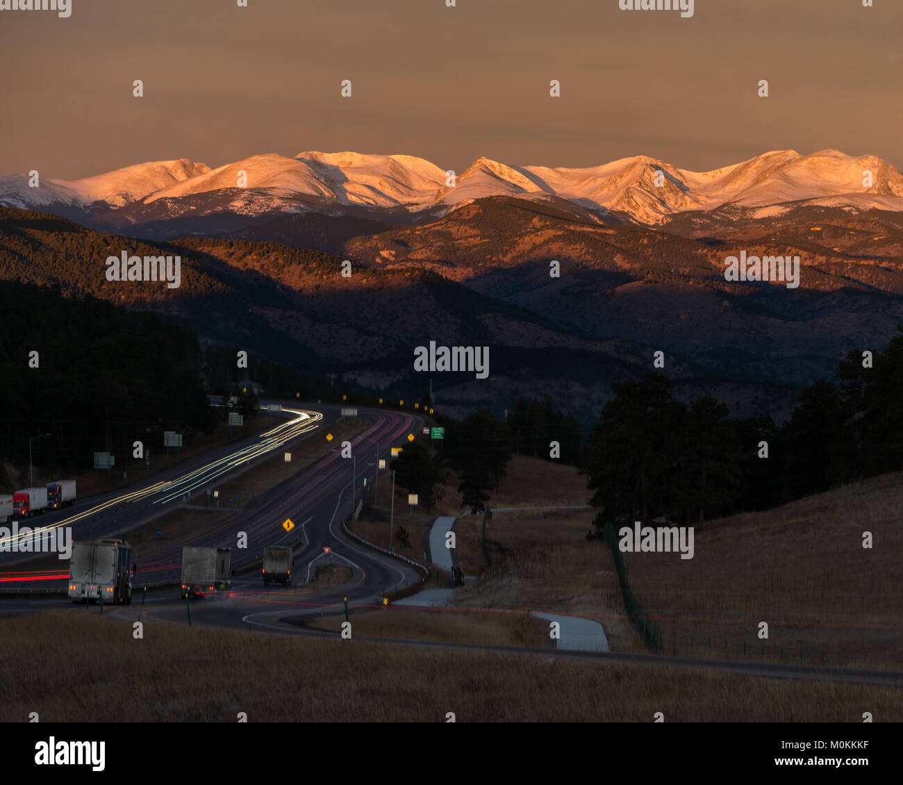 I-70 bei genessee Park, im Kolorado Berge. Stockfoto