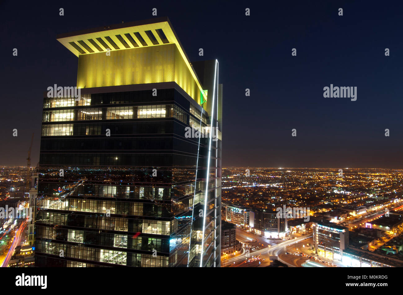 Riad Skyline bei Nacht #12. Stockfoto