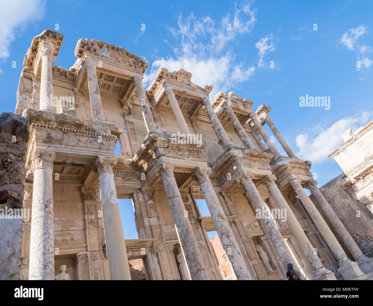 Fassade des alten Celsius Bibliothek in Ephesus, Türkei Stockfoto