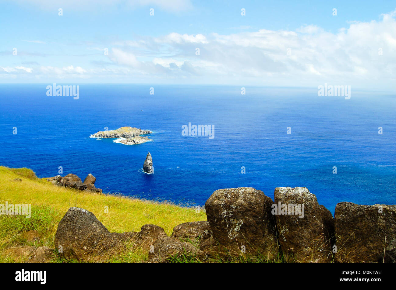 Motu Nui & Motu Iti Inseln - Osterinsel Stockfoto