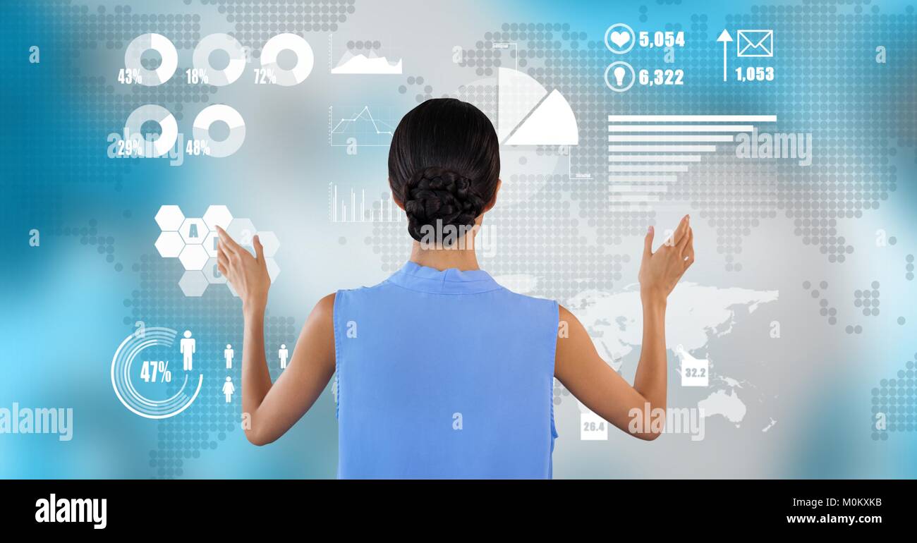 Frau Grafik Karte anzeigen Stockfoto