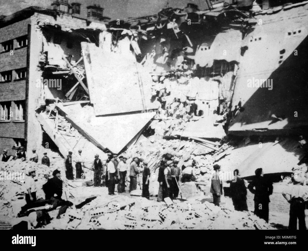 Air Raid Schäden in Polen, WW2 Stockfoto