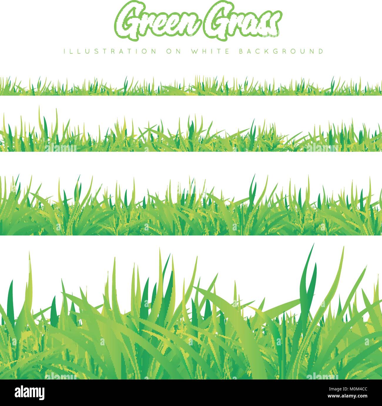 Grüne Gras in verschiedenen Höhen Stock Vektor