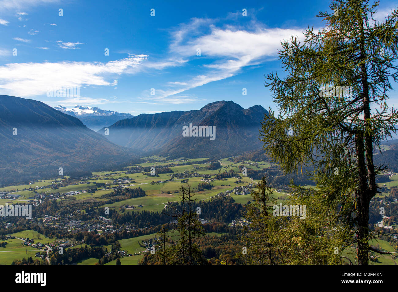 Blick von der Tressenstein Berg, über der, im Ausseerland Altaussee, Steiermark, Österreich, Stockfoto