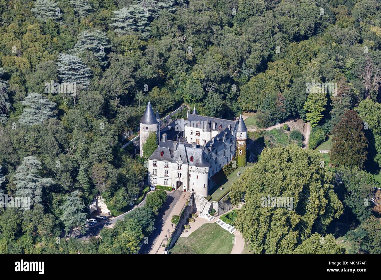 Frankreich, Loir et Cher, Chissay en Touraine, Chissay Schloss (Luftbild) Stockfoto