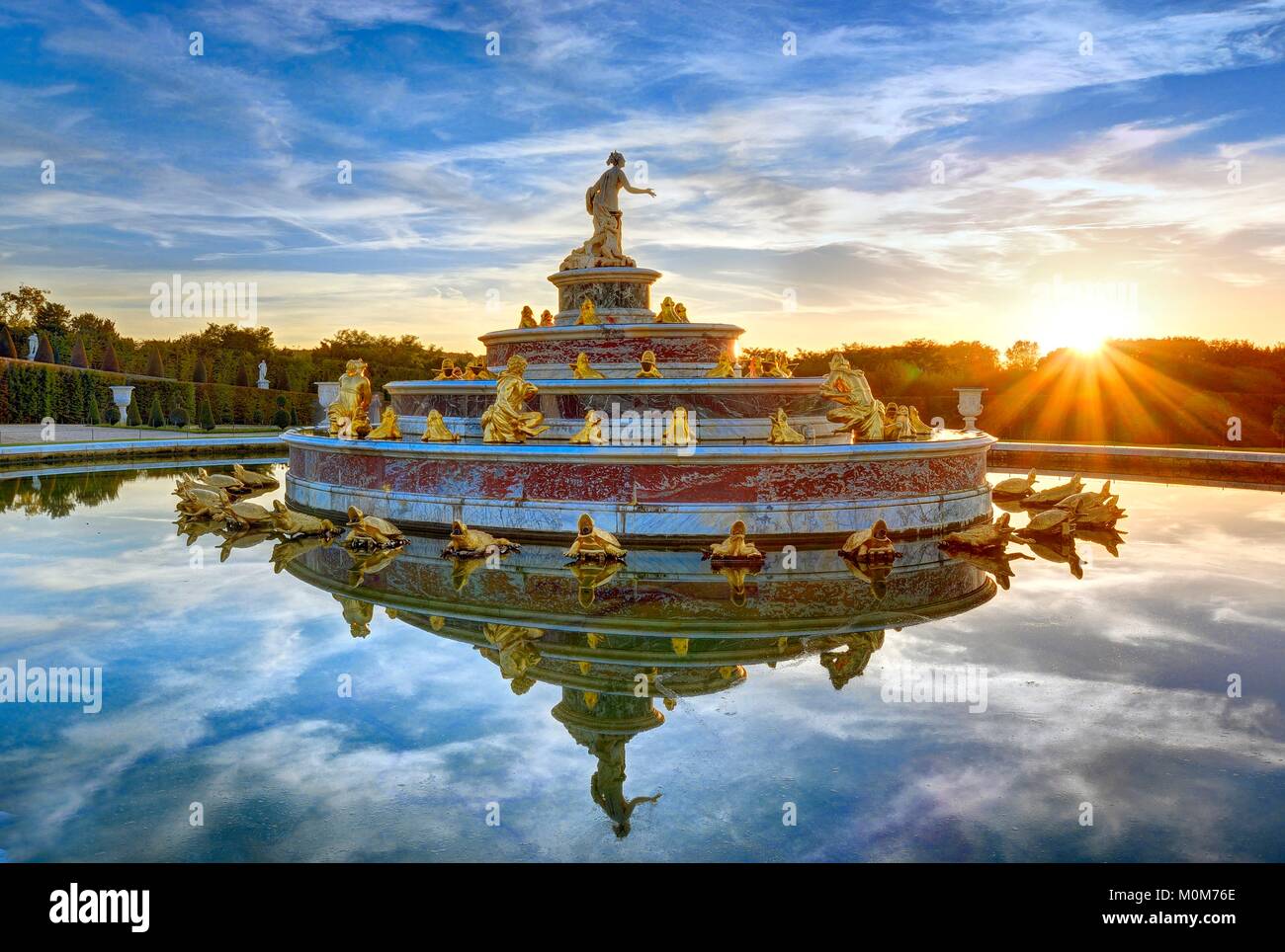 Frankreich, Yvelines, Park von Versailles als Weltkulturerbe von der UNESCO, Latonabrunnen Stockfoto