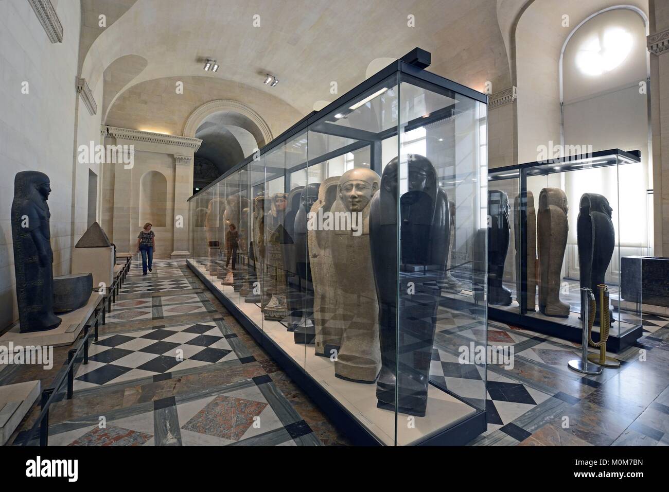 Frankreich, Paris, Bereich als Weltkulturerbe von der UNESCO, dem Louvre Museum, ägyptische Antiquitäten Abteilung, der Galerie der Sarkophage Stockfoto