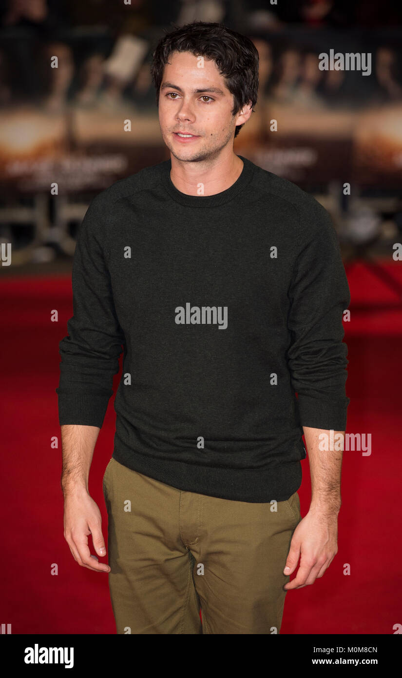 London, Großbritannien. 22 Jan, 2018. Dylan O'Brien besucht die 'Maze Runner: Der Tod Heilen" Film Premiere, London, Großbritannien - 22 Jan 2018 Credit: Gary Mitchell/Alamy leben Nachrichten Stockfoto