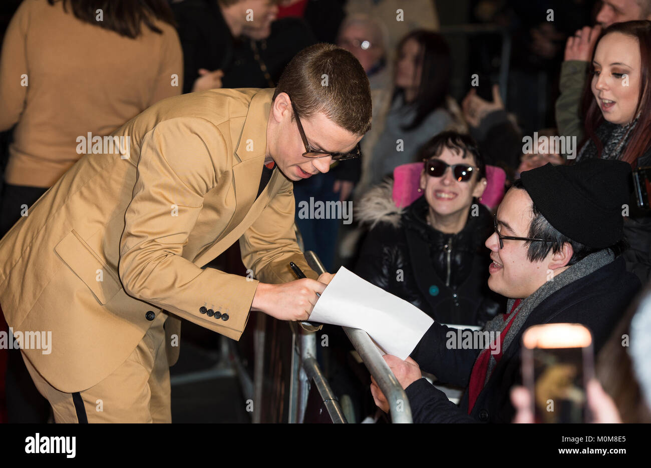 London, Großbritannien. 22 Jan, 2018. Wird Poulter besucht die 'Maze Runner: Der Tod Heilen" Film Premiere, London, Großbritannien - 22 Jan 2018 Credit: Gary Mitchell/Alamy leben Nachrichten Stockfoto