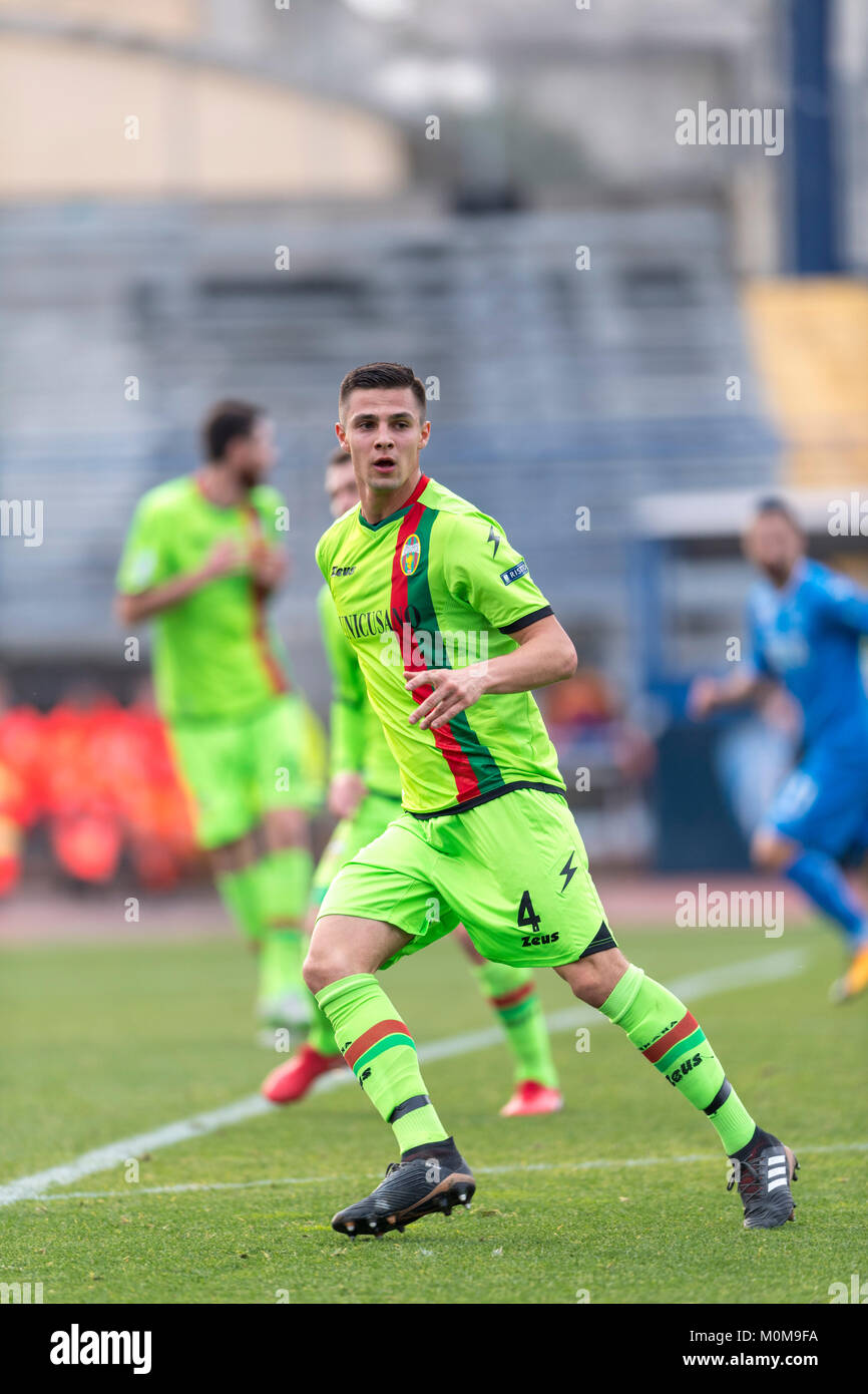 Bologna, Italien. 20 Jan, 2018. Martin Valjent (ternana) Fußball: Martin Valjent von ternana während des Italienischen erie B' Match zwischen Empoli 2-1 Ternana in Stadio Renato Dall'Ara in Bologna, Italien. Credit: Maurizio Borsari/LBA/Alamy leben Nachrichten Stockfoto