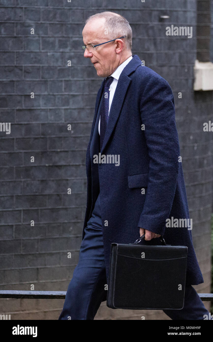 London, Großbritannien. 23. Januar, 2018. Mark Rowley, Stellvertretender Kommissar für Arbeiten von Spezialisten der Metropolitan Police Service, Vorsitzender des nationalen Polizeichefs Rat zur Terrorismusbekämpfung und die Koordinierung des Ausschusses und der nationalen Leitung für die Terrorismusbekämpfung Polizeiarbeit, kommt an 10 Downing Street für ein Treffen. Credit: Mark Kerrison/Alamy leben Nachrichten Stockfoto