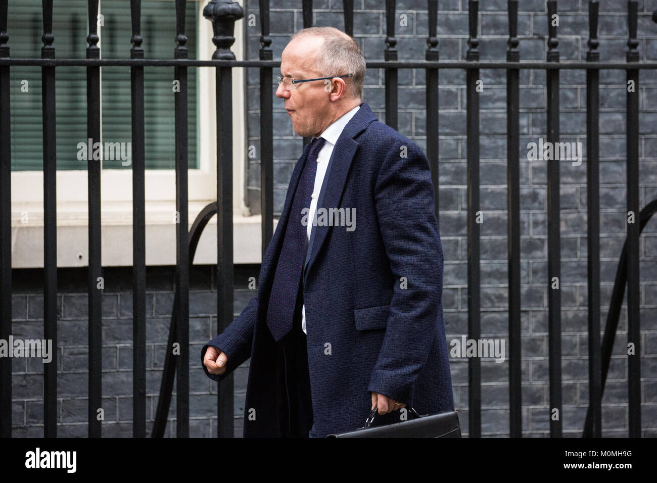 London, Großbritannien. 23. Januar, 2018. Mark Rowley, Stellvertretender Kommissar für Arbeiten von Spezialisten der Metropolitan Police Service, Vorsitzender des nationalen Polizeichefs Rat zur Terrorismusbekämpfung und die Koordinierung des Ausschusses und der nationalen Leitung für die Terrorismusbekämpfung Polizeiarbeit, kommt an 10 Downing Street für ein Treffen. Credit: Mark Kerrison/Alamy leben Nachrichten Stockfoto