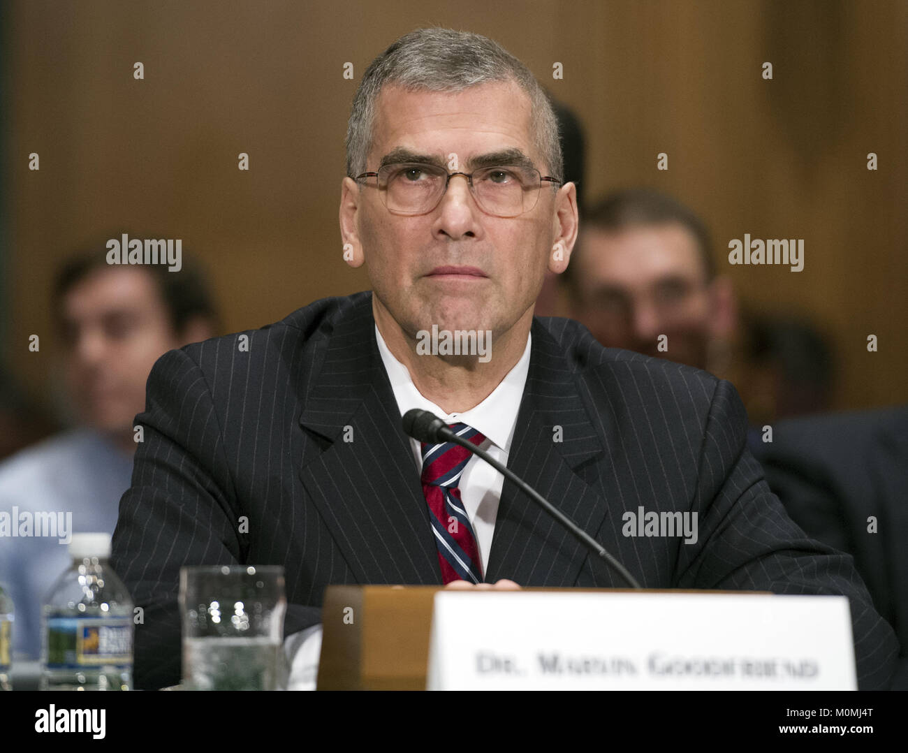 Washington, District of Columbia, USA. 23 Jan, 2018. Dr. Marvin Goodfriend bezeugt vor den Senat der Vereinigten Staaten Ausschuss für Banken, Wohnungsbau und Stadtentwicklung auf seine Nominierung Mitglied des Board of Governors des Federal Reserve System auf dem Capitol Hill in Washington, DC am Dienstag, 23. Januar 2018. Quelle: Ron Sachs/CNP Credit: Ron Sachs/CNP/ZUMA Draht/Alamy leben Nachrichten Stockfoto