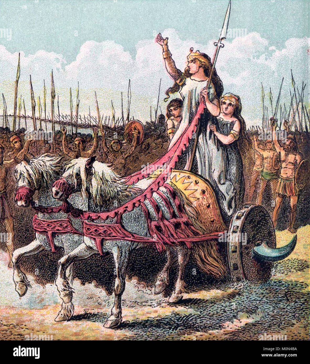 Boudica oder Boudicca. Abbildung mit dem Titel Boadicea und ihre Armee von Joseph, 1868 Stockfoto