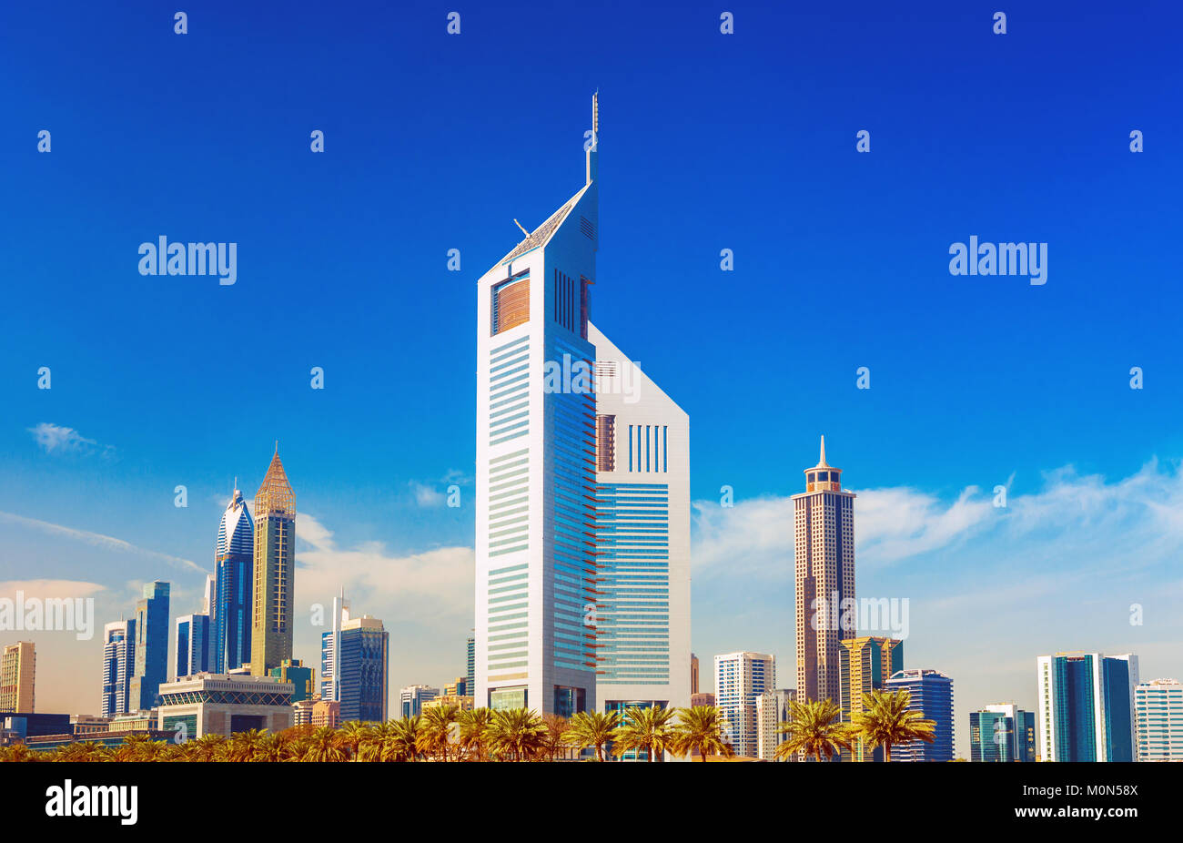 Panorama des Zentrums von Dubai, Dubai, Vereinigte Arabische Emirate Stockfoto