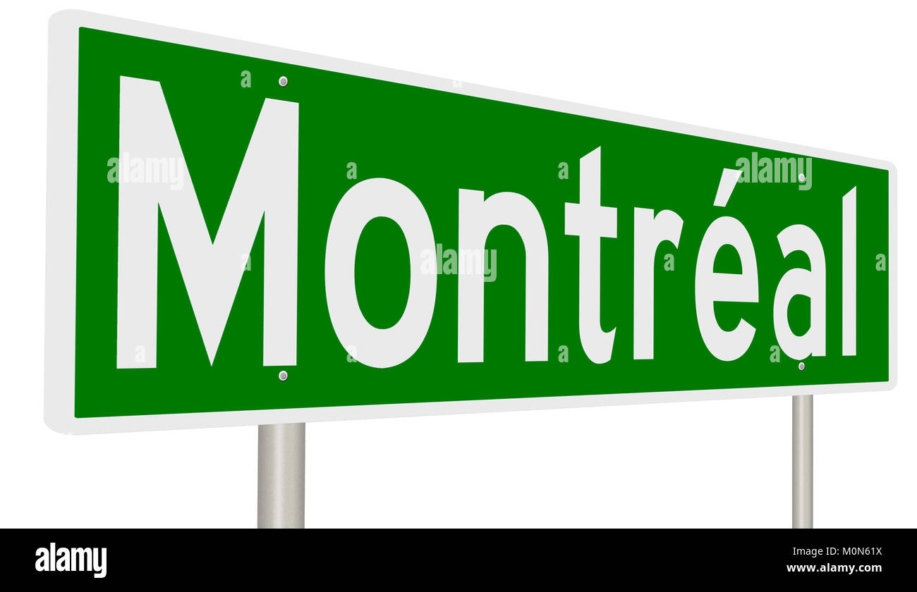 Grüne Hinweisschild für Montreal Stockfoto