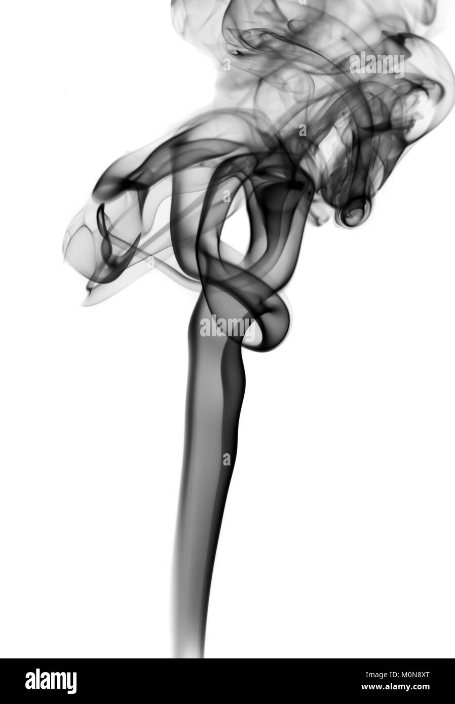 Schwarz Abstraktion: Rauch Form über den weißen Hintergrund Stockfoto