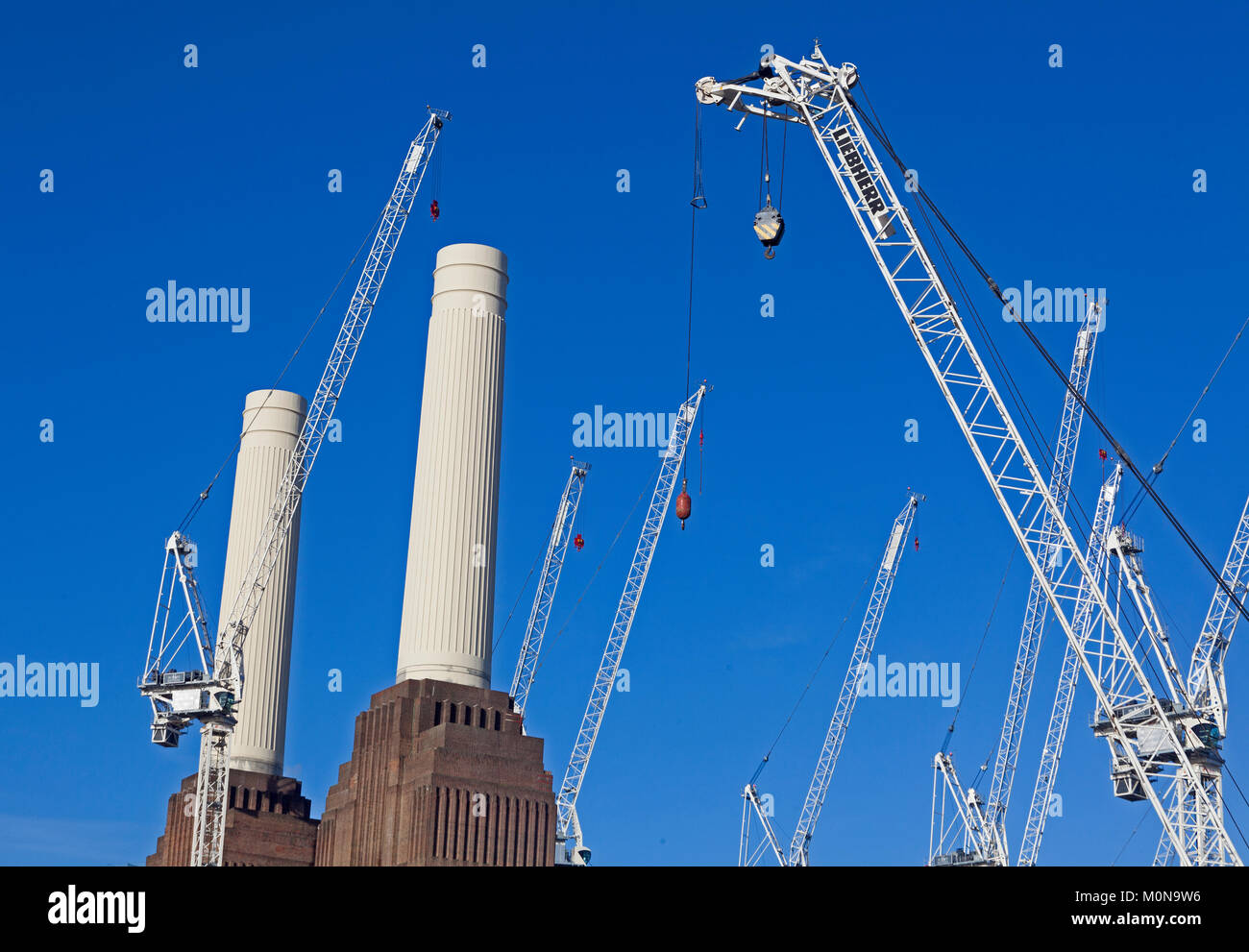 London, Battersea Re - die Bauarbeiten auf dem ehemaligen Battersea Power Station. Januar 2018 Stockfoto