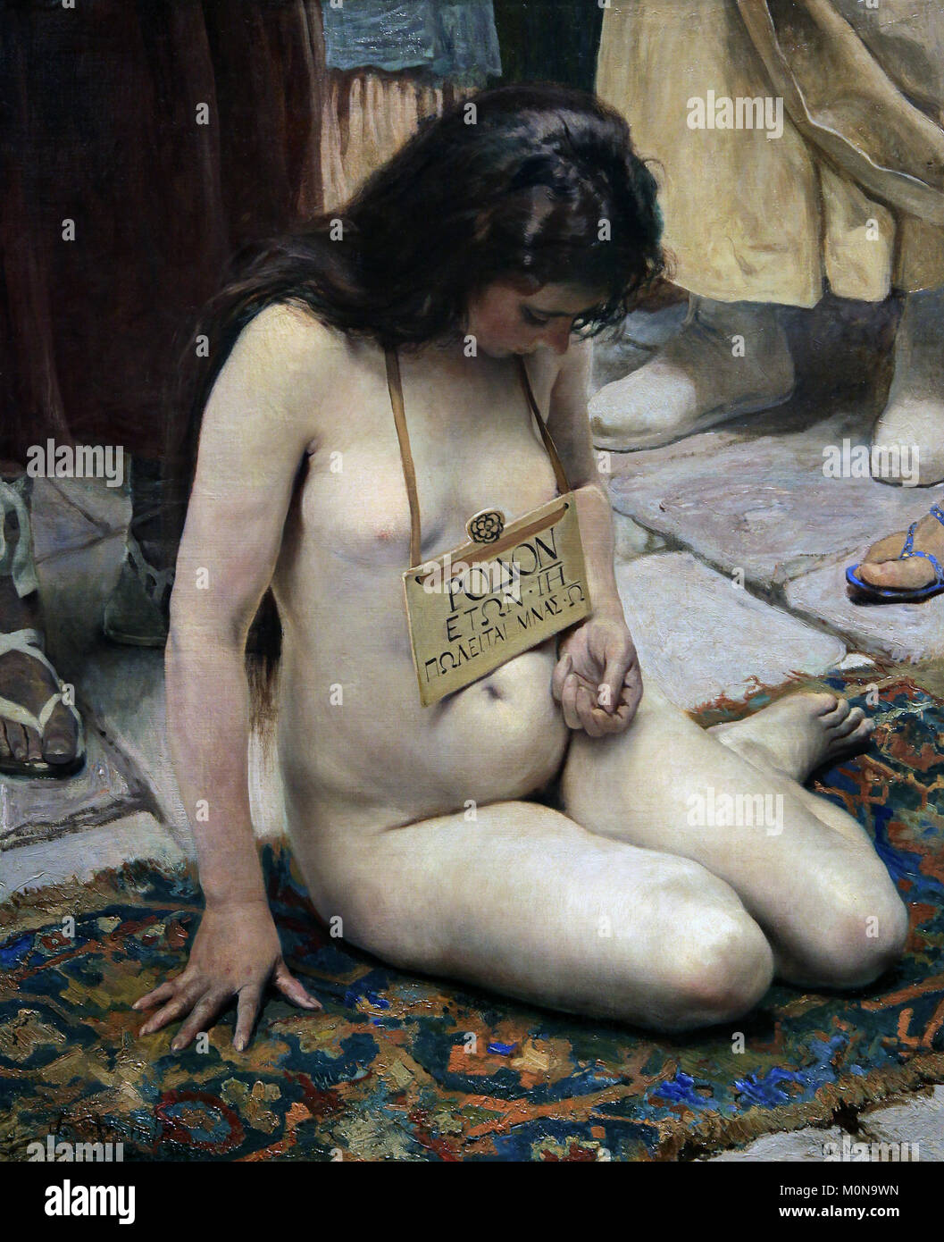 Slave Girl zum Verkauf von Jose Jimenez Aranda 1837-1903 spanischer Maler Stockfoto