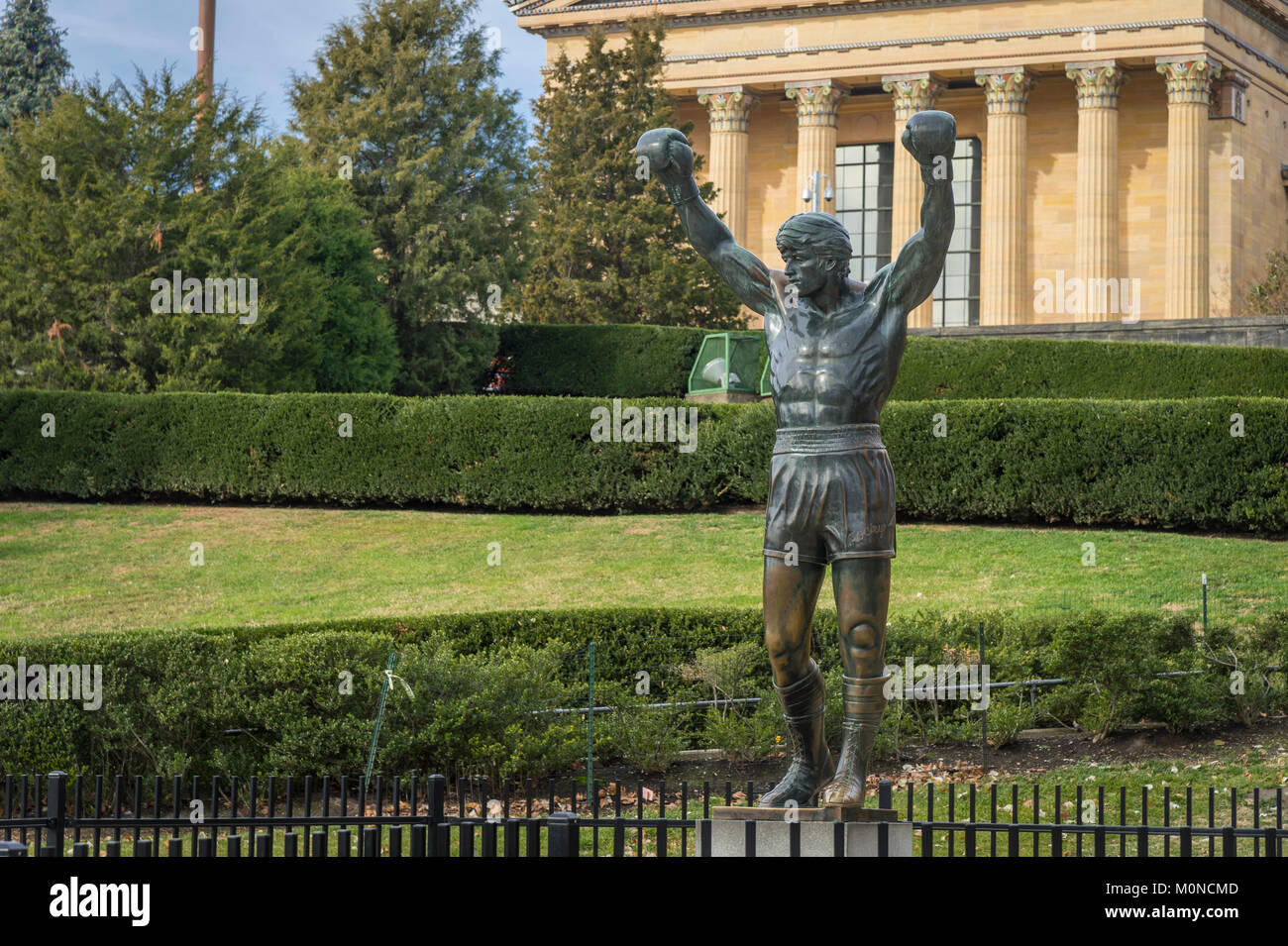Die Rocky Statue, Philadelphia Art Museum, Philadelphia PA USA Stockfoto