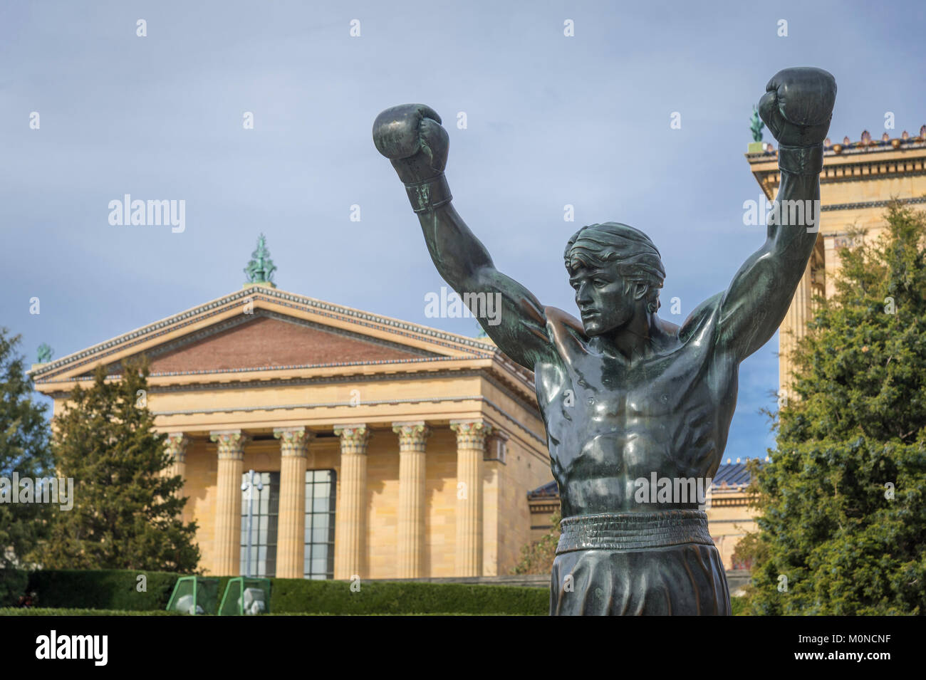 Die Rocky Statue, Philadelphia Art Museum, Philadelphia PA USA Stockfoto