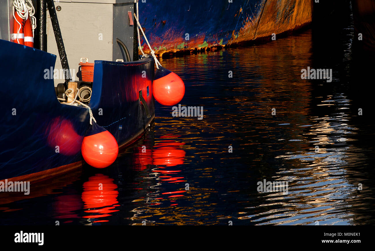 Entlang der Fish Pier in New Bedford, Massachusetts, USA Stockfoto