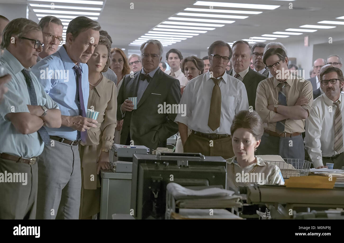 Die Post 2018 Amblin/Dreamworks Film mit Tony Hanks dritter von links Stockfoto