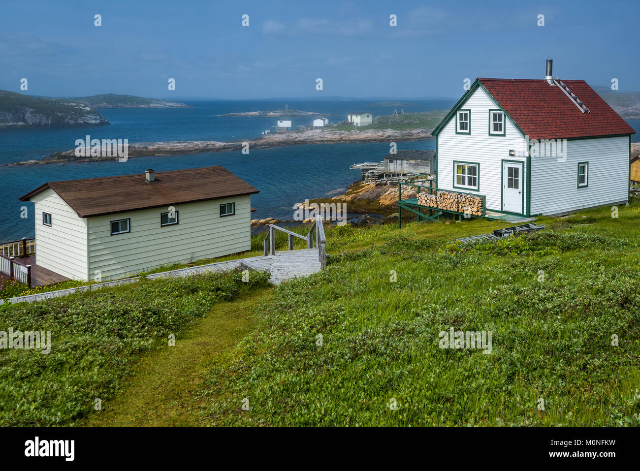 Battle Harbour, ein Fischerdorf, früher eine permanente Siedlung an der Küste von Labrador. Stockfoto