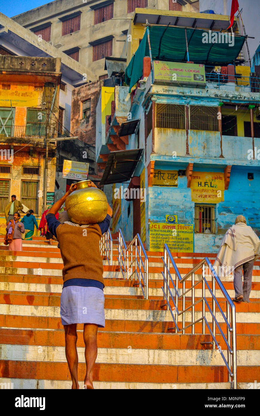 Street Scene Varanasi Indien Stockfoto