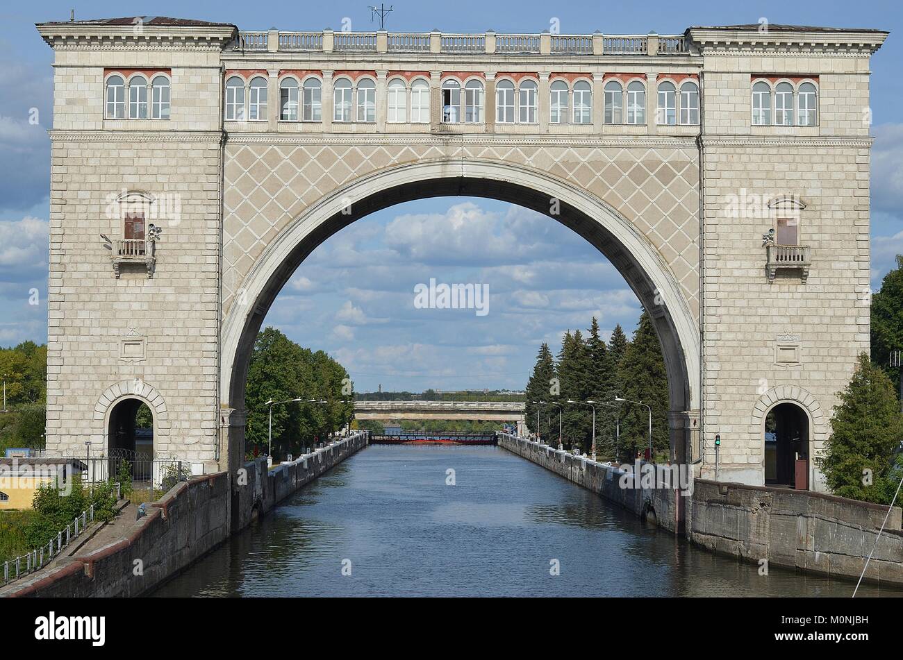 Nähert sich UGLICH SCHLOSS AN DER WOLGA. Stockfoto
