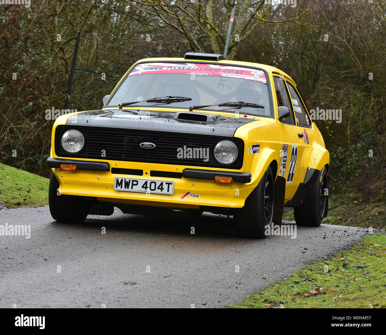 Tom Blackwood, Gordon gewinnen, Ford Escort MK2, mgj Rally Stadien, Chelmsford Motor Club, Brands Hatch, Samstag, den 20. Januar 2018, MSV, Stromkreis Ral Stockfoto