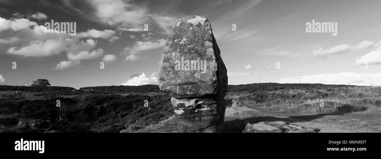 Der Kork Stein, Stanton Moor, Peak District National Park, Derbyshire, England, Vereinigtes Königreich Stockfoto