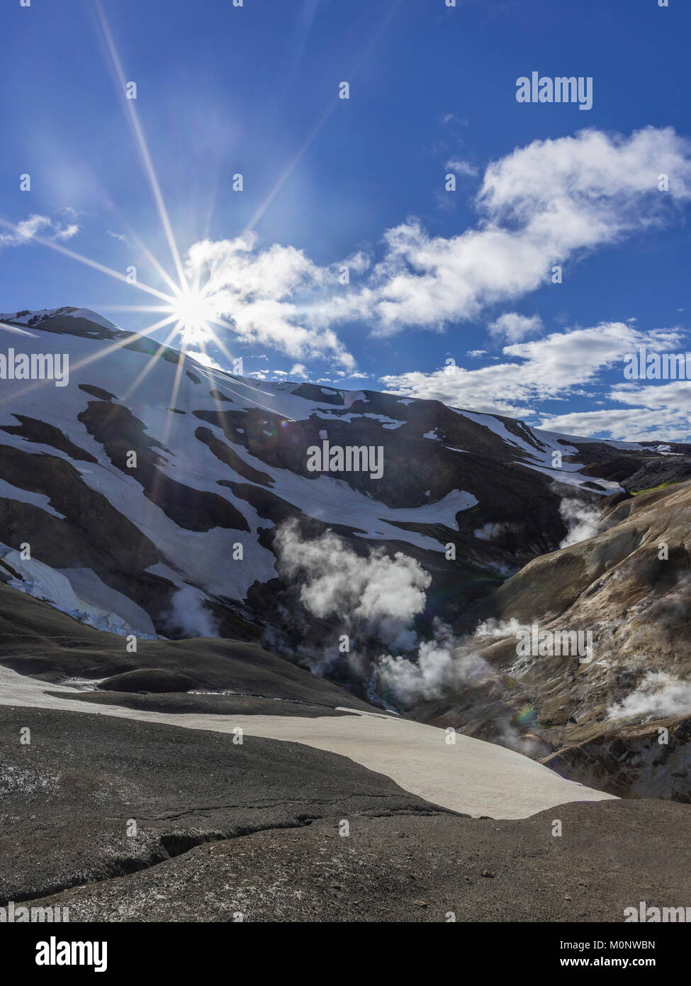 Hot spring Bereich Hveradalir, Kerlingarfjöll, Rangárvallahreppur, Iceland Stockfoto