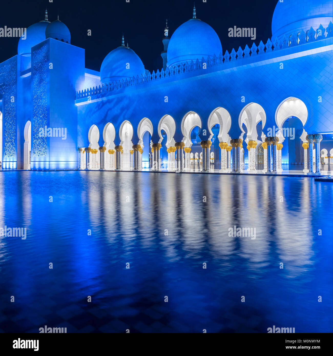 Die Architektur der Sheikh Zayed Moschee in Abu Dhabi, VAE Stockfoto