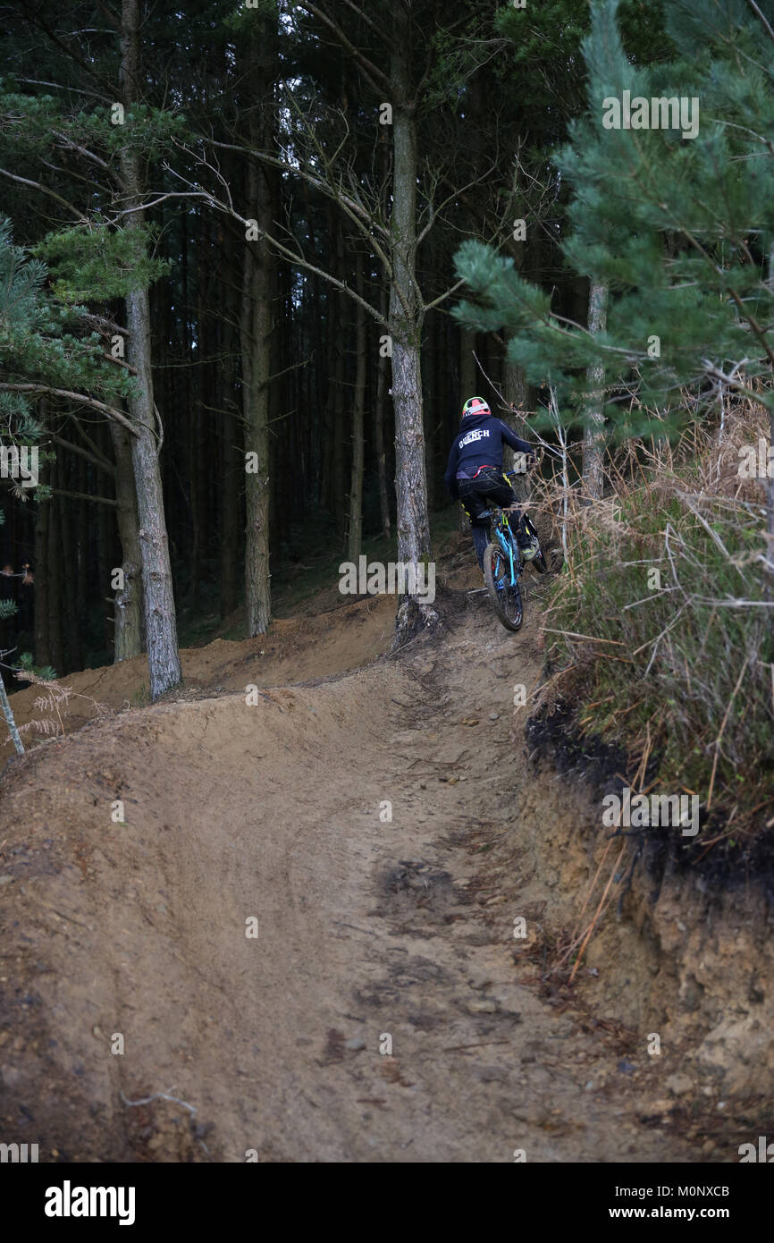 Mountainbiken, Pontypridd, Wales Stockfoto