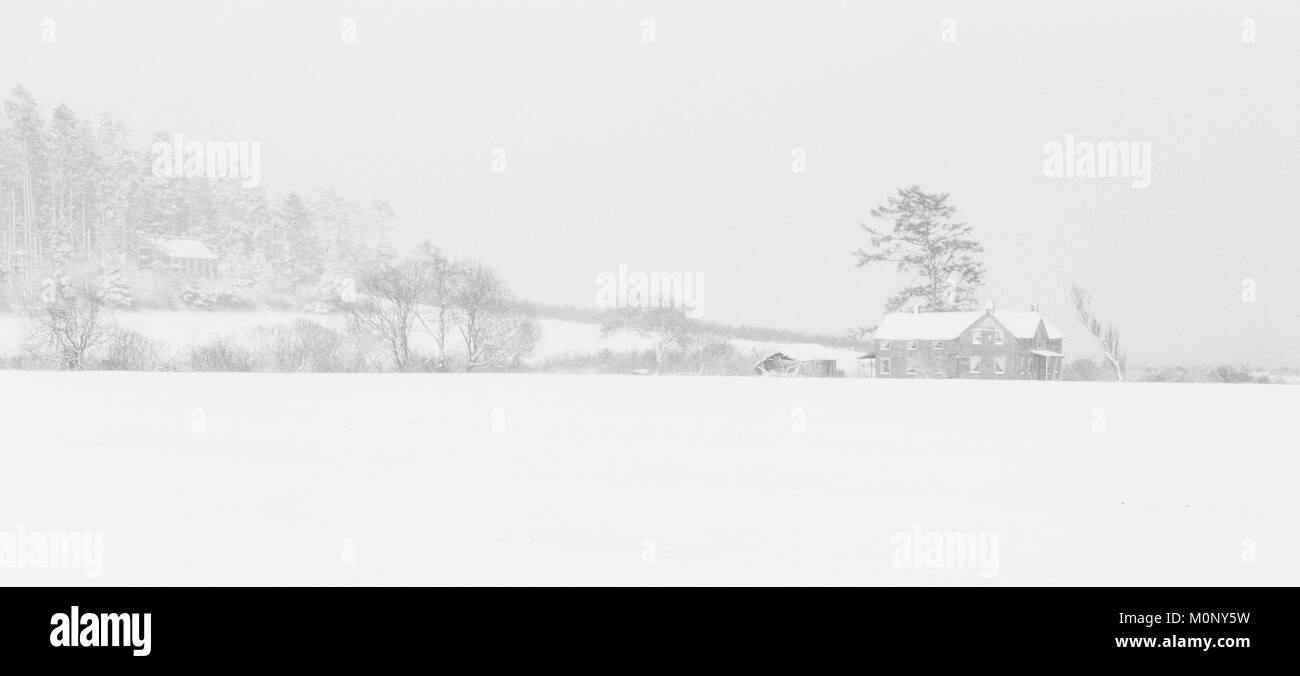 Fähre Haus im Schnee Stockfoto