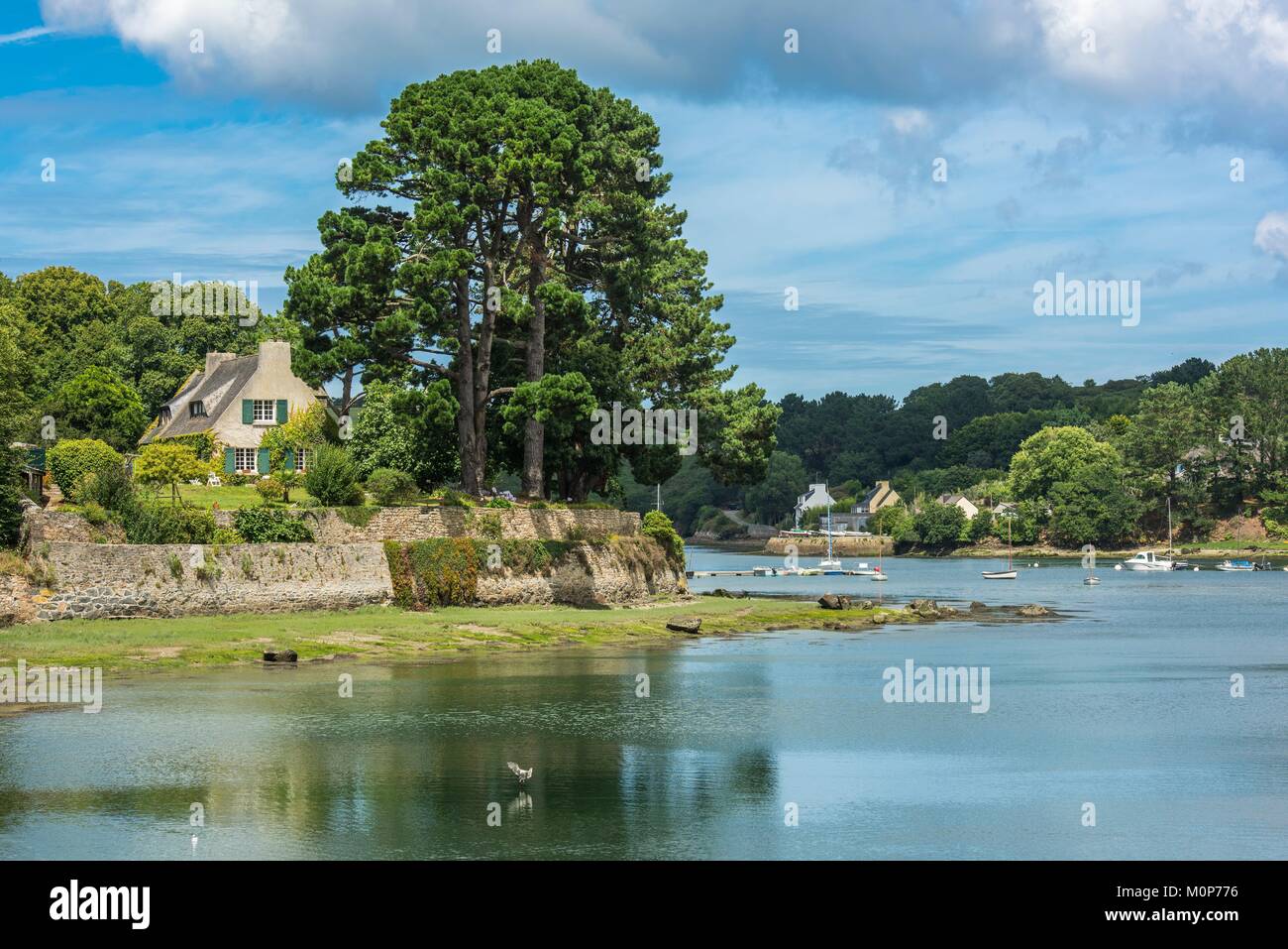 Frankreich, Finistere, Pays des Abers, Legenden Küste, Landeda bildet eine Halbinsel zwischen zwei Rias, Der Aber Wrac'h im Norden und der Aber-Benoit im Süden Stockfoto