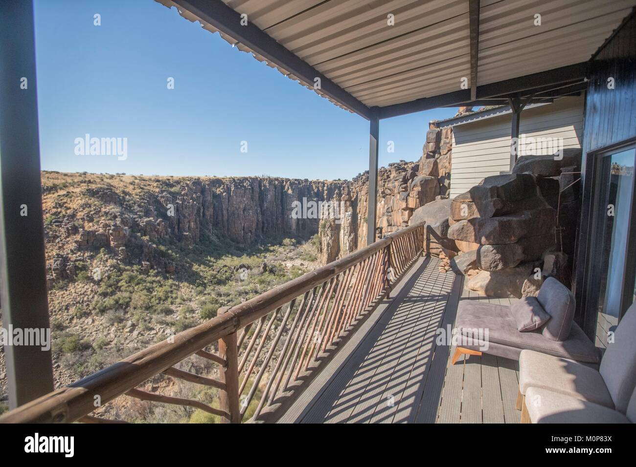 Südafrika, Obere Karoo, Tigerin Julie Lodge, Steine vulkanischen' Stockfoto