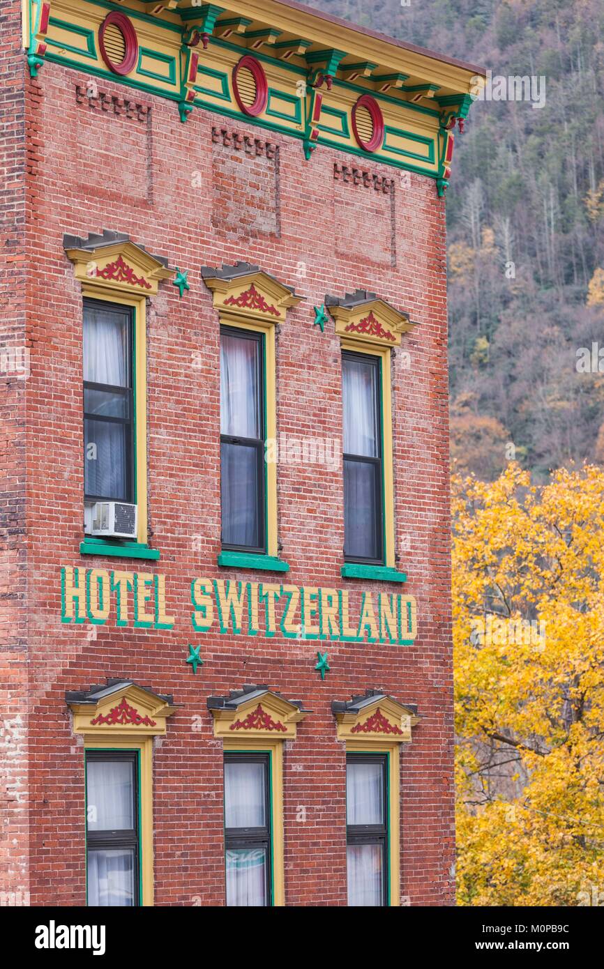 Usa, Pennsylvania, Jim Thorpe, Hotel Schweiz Stockfoto