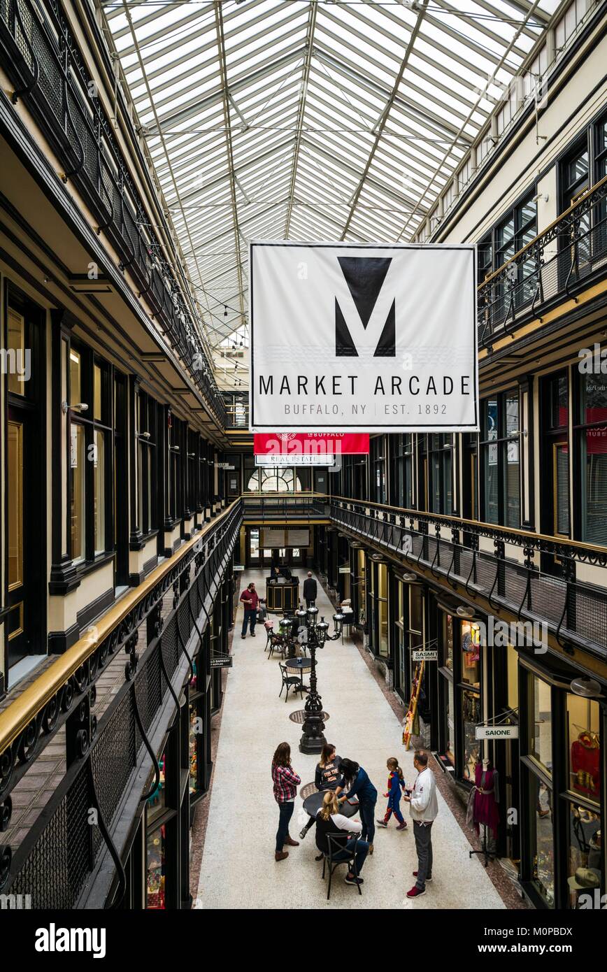 United States, New York, New York, Buffalo, historischen Markt Arcade Stockfoto