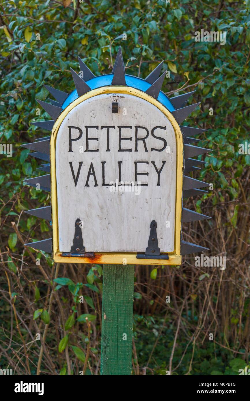 Usa, New Jersey, Delaware Water Gap National Recreation Area, Peters Tal Craft Centre, Künstler Dorf, mail box Stockfoto