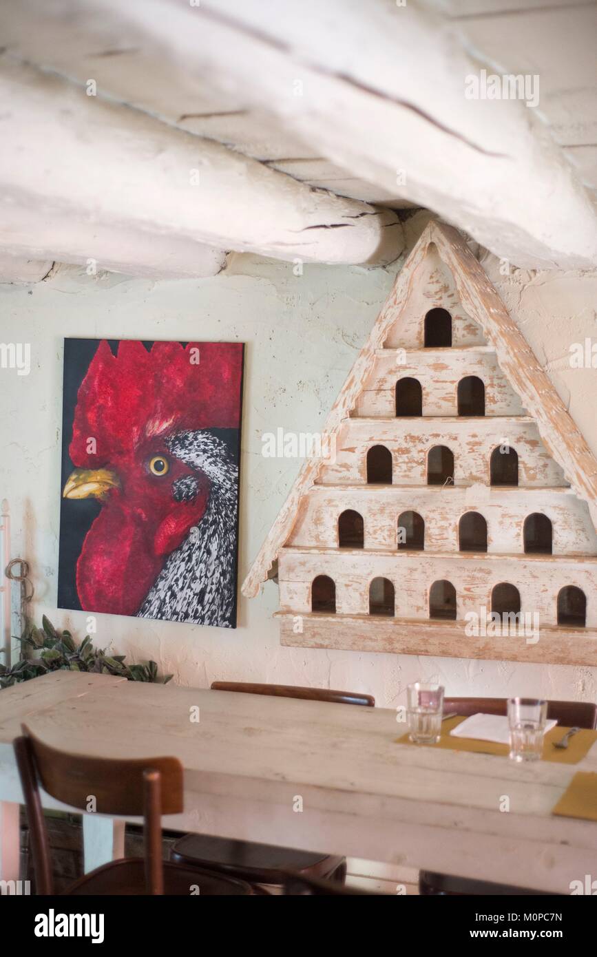 Italien, Lombardei, Comer See, Restaurant Pane e Tulipani verfügt auch über einen Blumenladen Stockfoto